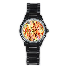 Background Color Pattern Abstract Stainless Steel Round Watch