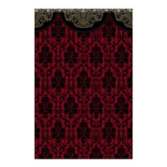 Elegant Black And Red Damask Antique Vintage Victorian Lace Style Shower Curtain 48  X 72  (small)  by yoursparklingshop