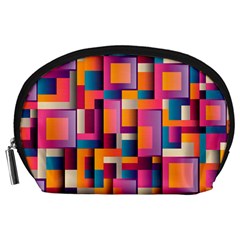 Abstract Background Geometry Blocks Accessory Pouches (large)  by Simbadda