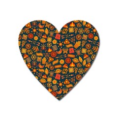 Pattern Background Ethnic Tribal Heart Magnet by Simbadda