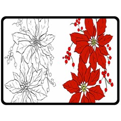 Poinsettia Flower Coloring Page Double Sided Fleece Blanket (large)  by Simbadda