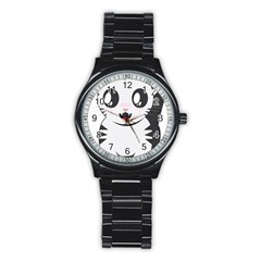 Meow Stainless Steel Round Watch by evpoe