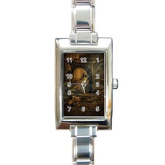 Woman Lost Model Alone Rectangle Italian Charm Watch by Simbadda