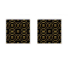 Black And Gold Pattern Elegant Geometric Design Cufflinks (square) by yoursparklingshop