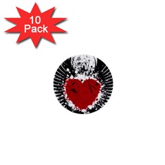 Wings Of Heart Illustration 1  Mini Buttons (10 Pack)  by TastefulDesigns