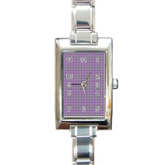 Mardi Gras Purple Plaid Rectangle Italian Charm Watch