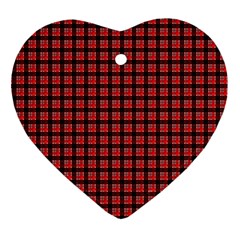 Red Plaid Ornament (heart) by PhotoNOLA