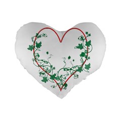 Heart Ranke Nature Romance Plant Standard 16  Premium Flano Heart Shape Cushions by Simbadda