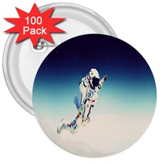 Astronaut 3  Buttons (100 Pack)  by Simbadda