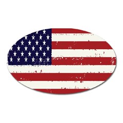 Flag United States United States Of America Stripes Red White Oval Magnet by Simbadda