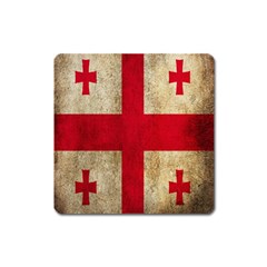 Georgia Flag Mud Texture Pattern Symbol Surface Square Magnet by Simbadda