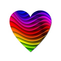 Spectrum Rainbow Background Surface Stripes Texture Waves Heart Magnet by Simbadda