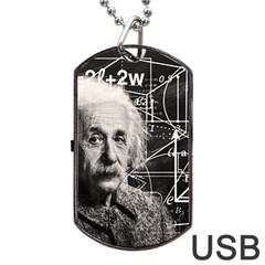 Albert Einstein Dog Tag Usb Flash (one Side) by Valentinaart