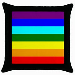 Rainbow Throw Pillow Case (black) by Valentinaart