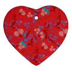 Floral Pattern Heart Ornament (two Sides) by Valentinaart