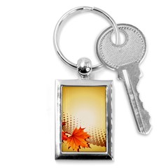 Background Leaves Dry Leaf Nature Key Chains (rectangle)  by Simbadda