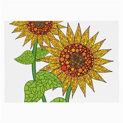 Sunflowers Flower Bloom Nature Large Glasses Cloth by Simbadda