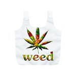 Marijuana Leaf Bright Graphic Full Print Recycle Bags (S)  Back