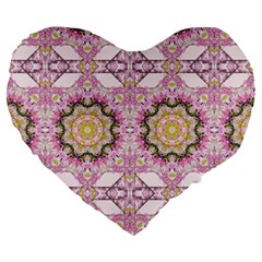 Floral Pattern Seamless Wallpaper Large 19  Premium Heart Shape Cushions by Simbadda