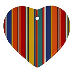 Stripes Background Colorful Ornament (heart) by Simbadda