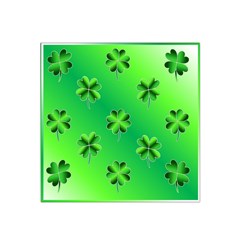 Shamrock Green Pattern Design Satin Bandana Scarf by Simbadda