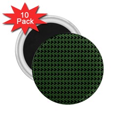 Clovers On Black 2 25  Magnets (10 Pack) 