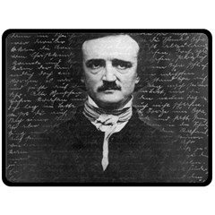 Edgar Allan Poe  Fleece Blanket (large)  by Valentinaart