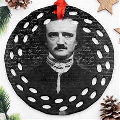 Edgar Allan Poe  Round Filigree Ornament (two Sides) by Valentinaart