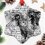 Vintage owl Snowflake Ornament (Two Sides) Back