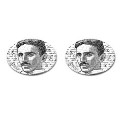 Nikola Tesla Cufflinks (oval) by Valentinaart