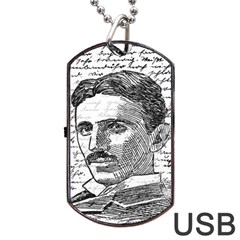 Nikola Tesla Dog Tag Usb Flash (one Side) by Valentinaart