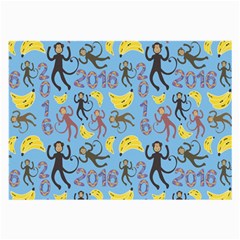 Cute Monkeys Seamless Pattern Large Glasses Cloth (2-side) by Simbadda