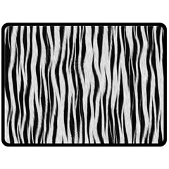 Black White Seamless Fur Pattern Double Sided Fleece Blanket (large)  by Simbadda