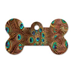 Peacock Pattern Background Dog Tag Bone (two Sides) by Simbadda