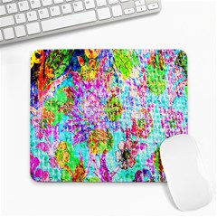 Bright Rainbow Background Large Mousepads by Simbadda