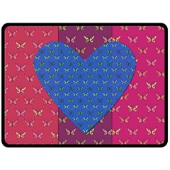 Butterfly Heart Pattern Double Sided Fleece Blanket (large) 