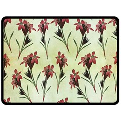 Vintage Style Seamless Floral Wallpaper Pattern Background Fleece Blanket (large) 