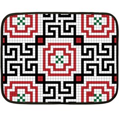 Vintage Style Seamless Black, White And Red Tile Pattern Wallpaper Background Double Sided Fleece Blanket (mini) 