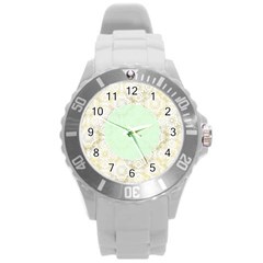 Seamless Abstract Background Pattern Round Plastic Sport Watch (l)