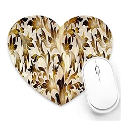 Floral Vintage Pattern Background Heart Mousepads by Simbadda