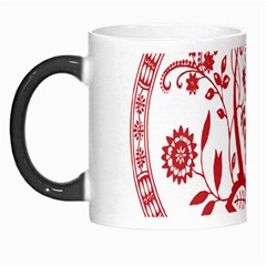 Red Vintage Floral Flowers Decorative Pattern Morph Mugs