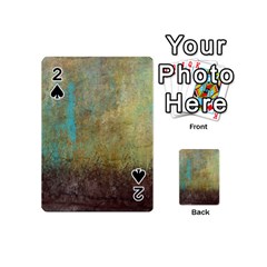 Aqua Textured Abstract Playing Cards 54 (mini)  by digitaldivadesigns