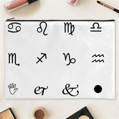 Set Of Black Web Dings On White Background Abstract Symbols Cosmetic Bag (xxxl)  by Amaryn4rt