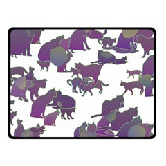 Many Cats Silhouettes Texture Fleece Blanket (small)