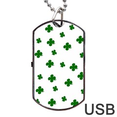 St  Patrick s Clover Pattern Dog Tag Usb Flash (two Sides)