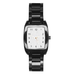 Hand Drawn Lines Pattern Stainless Steel Barrel Watch