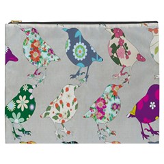 Birds Floral Pattern Wallpaper Cosmetic Bag (xxxl)  by Amaryn4rt