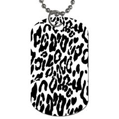 Black And White Leopard Skin Dog Tag (one Side) by Amaryn4rt