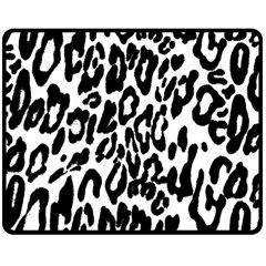 Black And White Leopard Skin Fleece Blanket (medium)  by Amaryn4rt