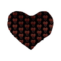 Dark Conversational Pattern Standard 16  Premium Heart Shape Cushions by dflcprints